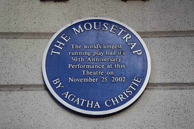 Agatha Christie London Walking Tour - Covent Garden and the memorial near The Mousetrap