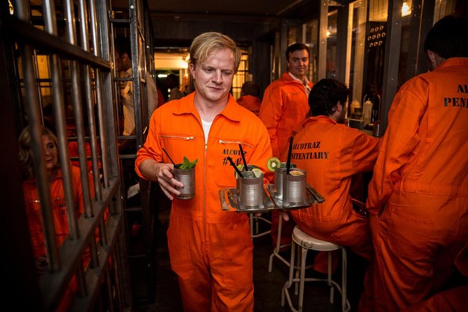 Alcotraz Prison Cocktail Experience in London - The Warden, the guards, and the prison story