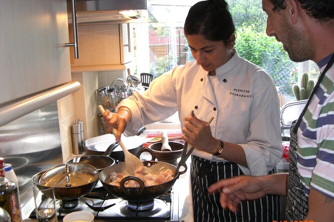 Indian Cooking Masterclass in London - Adding subzi and smoked cumin raita