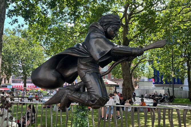 London: Harry Potter Walking Tour with Platform 9 3/4 - Leicester Square and the official Harry Potter statue