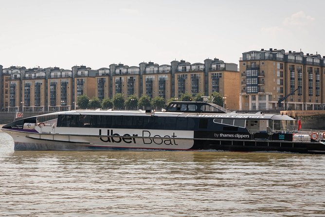 London: Uber Boat - Single Journey River Thames Cruise - HMS Belfast and the Tower of London