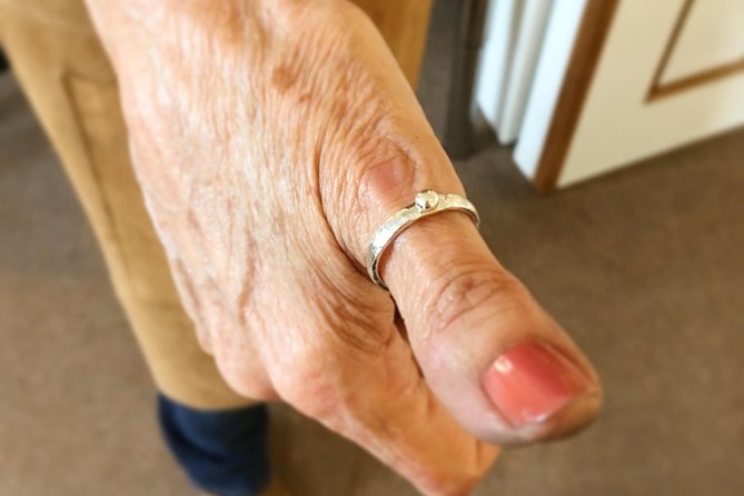 Silver Ring Workshop in Kent, England - Forging the band into a ring